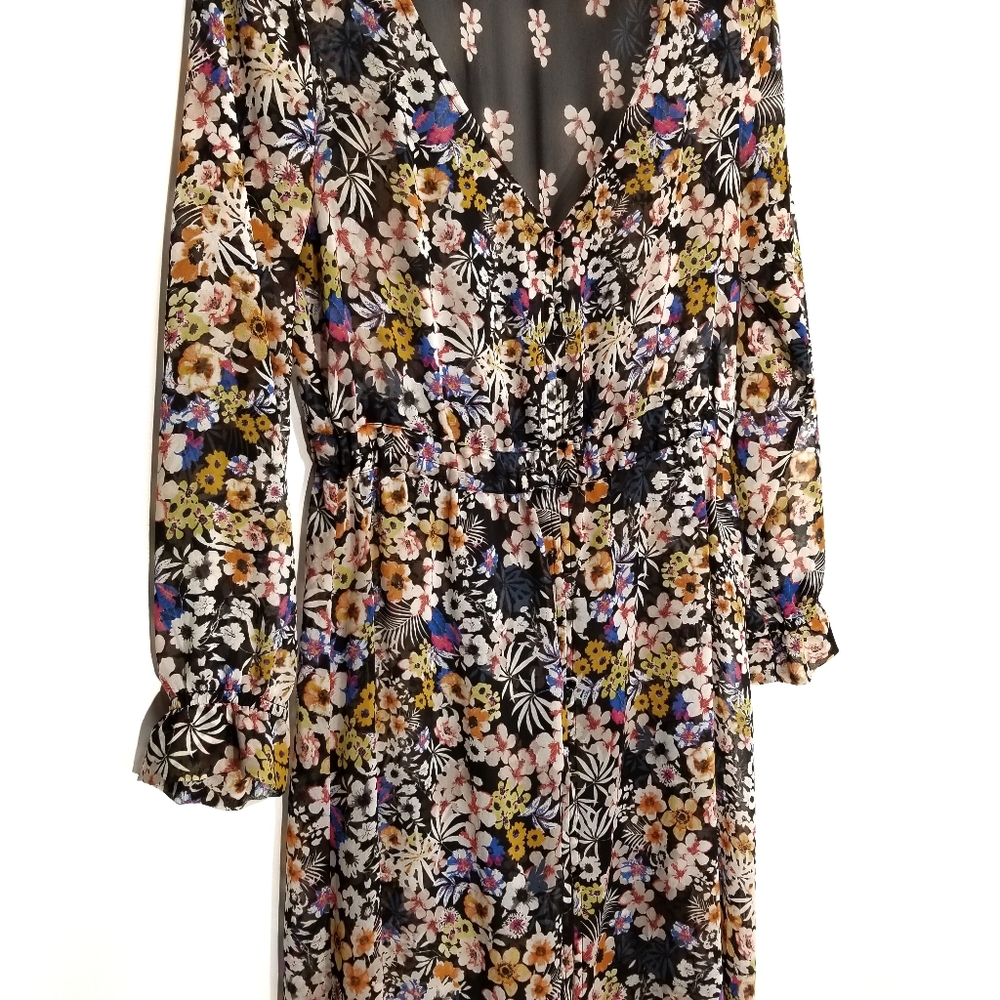 Zara | Spain Floral Sheer Maxi Duster - Picture 5 of 9